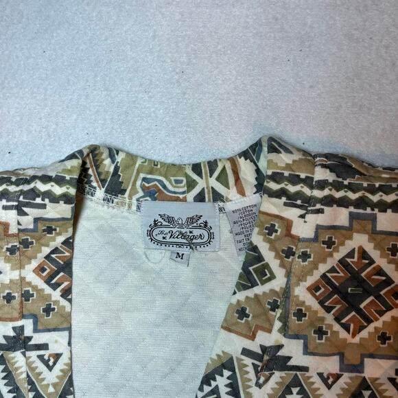 Vintage The Villager Quilted Jacket Geometric Pattern Oversized  Pockets Size M - Picture 4 of 6